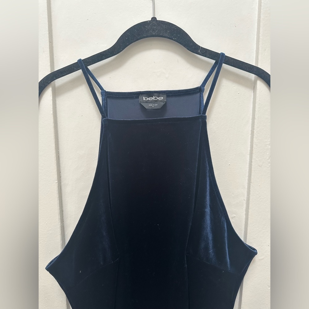 Bebe Navy Velvet Tank Dress - super sexy